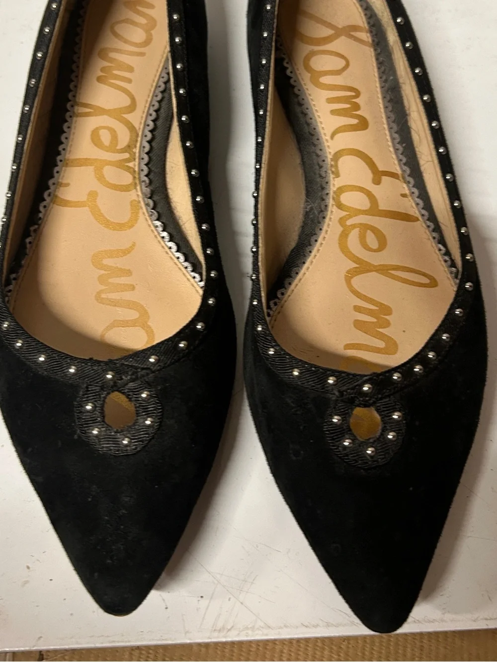 Sam Edelman Rini pointed-toe black suede flats Size 7